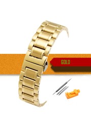 Watch Band Wristwatch Stainless Steel Metal Strap Wristband 14mm 16mm 17mm 18mm 19mm 20mm 21mm 22mm 23mm 24mm 26mm Width Size