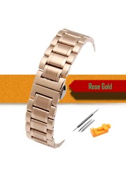 Watch Band Wristwatch Stainless Steel Metal Strap Wristband 14mm 16mm 17mm 18mm 19mm 20mm 21mm 22mm 23mm 24mm 26mm Width Size