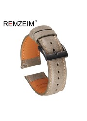 Calf leather watch strap 20mm 22mm quick release watchband for women men watch accessories solid buckle blue red green