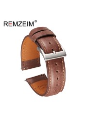 Calf leather watch strap 20mm 22mm quick release watchband for women men watch accessories solid buckle blue red green