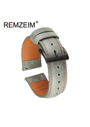 Calf leather watch strap 20mm 22mm quick release watchband for women men watch accessories solid buckle blue red green