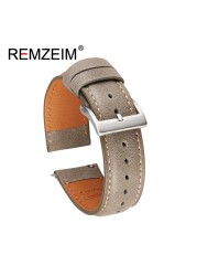 Calf leather watch strap 20mm 22mm quick release watchband for women men watch accessories solid buckle blue red green