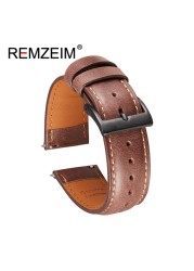 Calf leather watch strap 20mm 22mm quick release watchband for women men watch accessories solid buckle blue red green