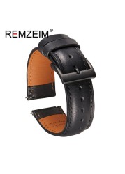 Calf leather watch strap 20mm 22mm quick release watchband for women men watch accessories solid buckle blue red green