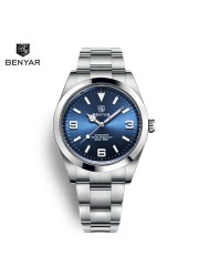 2022 New BENYAR Stainless Steel Automatic Men's Watches Top Brand Water Resistant Luxury Mechanical Wristwatch for Men