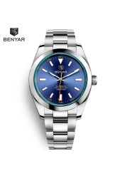 2022 New BENYAR Stainless Steel Automatic Men's Watches Top Brand Water Resistant Luxury Mechanical Wristwatch for Men