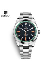 2022 New BENYAR Stainless Steel Automatic Men's Watches Top Brand Water Resistant Luxury Mechanical Wristwatch for Men