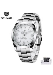 2022 New BENYAR Stainless Steel Automatic Men's Watches Top Brand Water Resistant Luxury Mechanical Wristwatch for Men