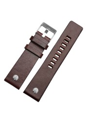 Genuine Leather Watchband Bracelet 22 24 26 28 30mm Watch Strap with Rivet for Diesel DZ7406 DZT2009 DZ7413 DZ7257 Watch Band