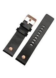 Genuine Leather Watchband Bracelet 22 24 26 28 30mm Watch Strap with Rivet for Diesel DZ7406 DZT2009 DZ7413 DZ7257 Watch Band