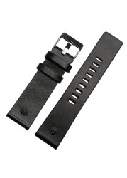 Genuine Leather Watchband Bracelet 22 24 26 28 30mm Watch Strap with Rivet for Diesel DZ7406 DZT2009 DZ7413 DZ7257 Watch Band