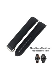 20mm 21mm 22mm Nylon Rubber Leather Watch Band Fit For Omega 300 Planet Ocean 600 Black Canvas Orange Silicone Strap