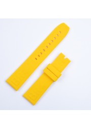 Soft nature rubber silicone watches band 20mm 22mm 24mm colorful watchband for Superocean navitimer/Avenger/Breitling strap