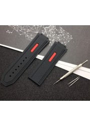 Luxury Brand Black 29*19mm Nature Silicone Rubber Watchband Watch Band For Hublot Strap For King Power Chain With Logo Tools