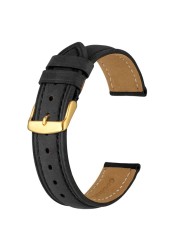 Anbeer 14mm-24mm watch strap, retro genuine leather watchband, vintage replacement bracelet for men women, polished buckle