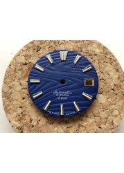 S-watch black dial with s logo and GS logo blue lumi fit nh35 movement and skx007 / skx009 4r36 dial for nh36