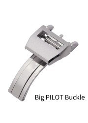 Stainless steel folding buckle, 18mm, for IWC Mark LE pet PRINCE Big PILOT Spitfire Timezon, Portuguese strap