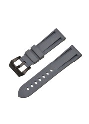 HQ Silicone Strap 20 22 24 26mm Camouflage Watch Band Silicone Rubber Watchband Replacement for PAM Strap and Steel Buckle