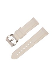 HQ Silicone Strap 20 22 24 26mm Camouflage Watch Band Silicone Rubber Watchband Replacement for PAM Strap and Steel Buckle