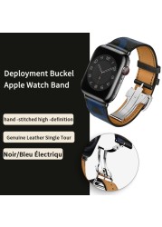 High Quality Genuine Leather Single Turn Buckle Strap for iwatch Apple Watch7 6 Se 5 4 3 2 1