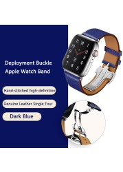 High Quality Genuine Leather Single Turn Buckle Strap for iwatch Apple Watch7 6 Se 5 4 3 2 1