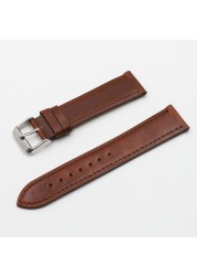 High Quality Retro Watch Strap Band 18mm 20mm 22mm 24mm Leather Watchbands Gray Black Brown Blue For Men Watch Accessories