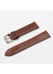 High Quality Retro Watch Strap Band 18mm 20mm 22mm 24mm Leather Watchbands Gray Black Brown Blue For Men Watch Accessories