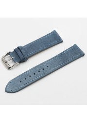 High Quality Retro Watch Strap Band 18mm 20mm 22mm 24mm Leather Watchbands Gray Black Brown Blue For Men Watch Accessories