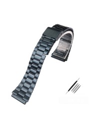 Vintage Small Square Metal Watchband For Casio a159w-n1 a158wa A168 Strap Stainless Steel Bracelet 18mm Wristband Accessories