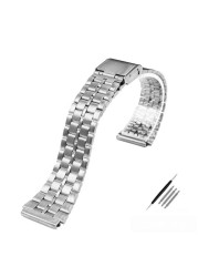 Vintage Small Square Metal Watchband For Casio a159w-n1 a158wa A168 Strap Stainless Steel Bracelet 18mm Wristband Accessories