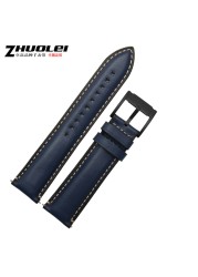 High quality carbon fiber texture watchband for omg 600 Tudor ROX wristband 22mm genuine leather straps