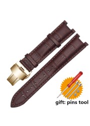 Genuine leather watchband for GC wristband 22*13mm 20*11mm engraved strap with butterfly stainless steel buckle