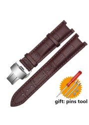 Genuine leather watchband for GC wristband 22*13mm 20*11mm engraved strap with butterfly stainless steel buckle