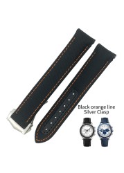 19mm 20mm 21mm High Quality Nylon Fabric Cowhide Watchband For Omega Seamaster AT150 De Ville Speedmaster Curved Watch Strap