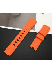 Top Quality 20mm Soft Fluorine Rubber Silicone Watches Strap Buckle Grind Arenaceous Strap Special for Omega Strap for Seamaster 300