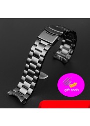 Universal arc mouth watchband for casio wristband EF-540 bem501/506 efb-660 ecb900 stainless steel watch chain 20mm 22mm man strap