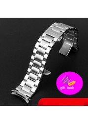 Universal arc mouth watchband for casio wristband EF-540 bem501/506 efb-660 ecb900 stainless steel watch chain 20mm 22mm man strap