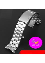 Universal arc mouth watchband for casio wristband EF-540 bem501/506 efb-660 ecb900 stainless steel watch chain 20mm 22mm man strap