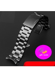 Universal arc mouth watchband for casio wristband EF-540 bem501/506 efb-660 ecb900 stainless steel watch chain 20mm 22mm man strap