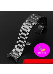 Universal arc mouth watchband for casio wristband EF-540 bem501/506 efb-660 ecb900 stainless steel watch chain 20mm 22mm man strap