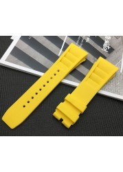 Top Quality Imported Nature Soft Silicone Rubber Black Watchband Watch Band For Mille Strap For Strap RM-011 For Richard Strap