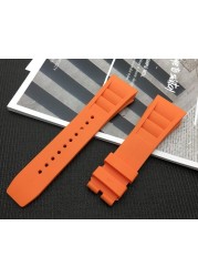 Top Quality Imported Nature Soft Silicone Rubber Black Watchband Watch Band For Mille Strap For Strap RM-011 For Richard Strap