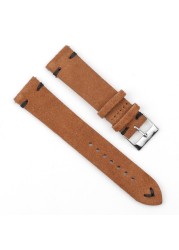 High Quality Suede Leather Antique Watch Straps Blue Watchbands Replacement Strap For Watch Accessories 18mm 20mm 22mm 24mm