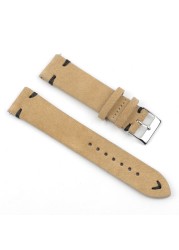 High Quality Suede Leather Antique Watch Straps Blue Watchbands Replacement Strap For Watch Accessories 18mm 20mm 22mm 24mm