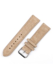 High Quality Suede Leather Antique Watch Straps Blue Watchbands Replacement Strap For Watch Accessories 18mm 20mm 22mm 24mm