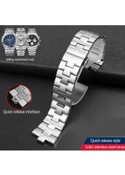 Stainless Steel Watches for VC 47040 47660/000G-9829 Chain Metal Strap 24*7mm Silver Bracelet Wristband Men's Watch Chain