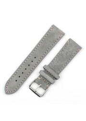 Suede Suede Watch Strap 18mm 20mm 22mm 24mm Handmade Leather Watchband Replacement Tan Gray Beige Color for Men Women Watches