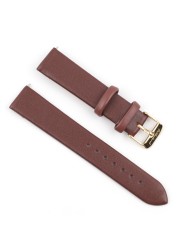 Genuine Leather Women Watchband 12mm 14mm 16mm 18mm 20mm Quick Release Cowhide Strap Watch Band Belts Replacement Gold Buckle