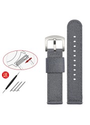 Senior Nylon Watchband 18mm 19mm 20mm 21 22mm 23mm 24mm Dark Blue Watch Strap Quick Release Bar Waterproof Bracelet Wrist Band