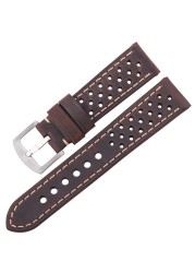 Genuine Leather Watches 20mm 22mm Women Men For Huawei Cowhide Vintage Watch Band Strap For Samsung Galaxy Watch 42mm